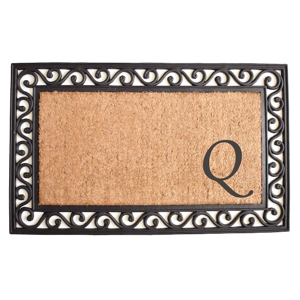 Calloway Mills Monogram Door Mat, Coir, Black, Natural, 22 in W x 36 in L 104022236Q - main